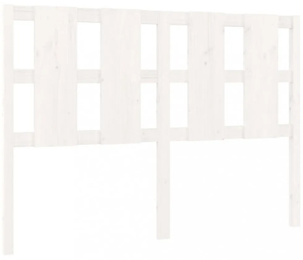 fehér tömör fenyőfa ágyfejtámla 125,5 x 4 x 100 cm