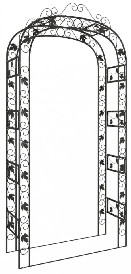 fekete acél kerti boltív 116 x 45 x 240 cm