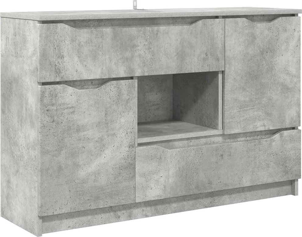 vidaXL Széf fiókkal Beton Szürke 100 x 30 x 65,6 Faanyag