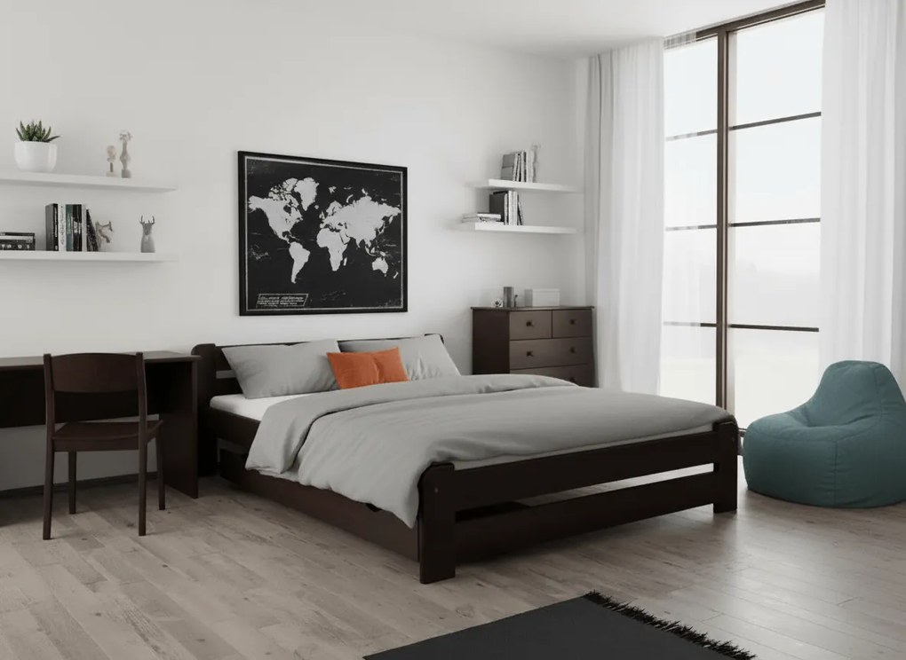 Laura ágy 140x200 cm, diófa Ágyrács: Lamellás ágyrács, Matrac: Matrace Sommera 18 cm