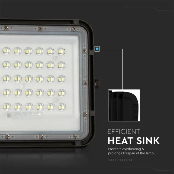 LED Kültéri napalemes reflektor LED/10W/3,2V IP65 4000K fekete + + távirányító