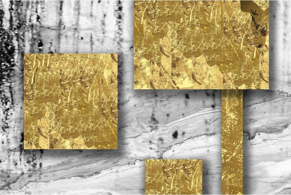Kép - Arany négyzetek N⁰3 (90x60 cm)