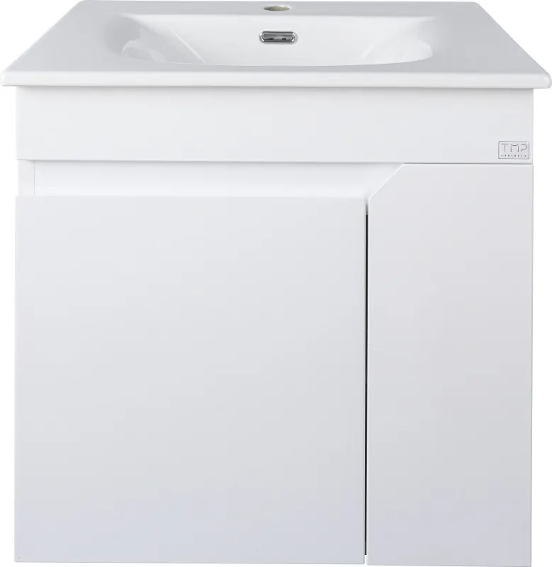 TMP VISION 60 fali függesztett fürdőszobai bútor - SKY E-8099-60 porcelán mosdóval - 61 x 46 x 56 cm