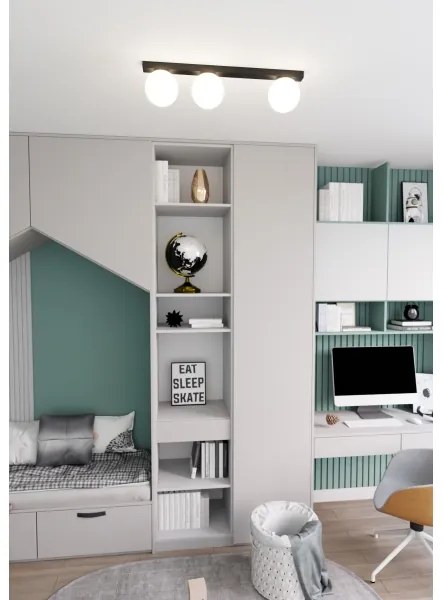 Mennyezeti lámpa FIT 3xE14/10W/230V fekete/fehér