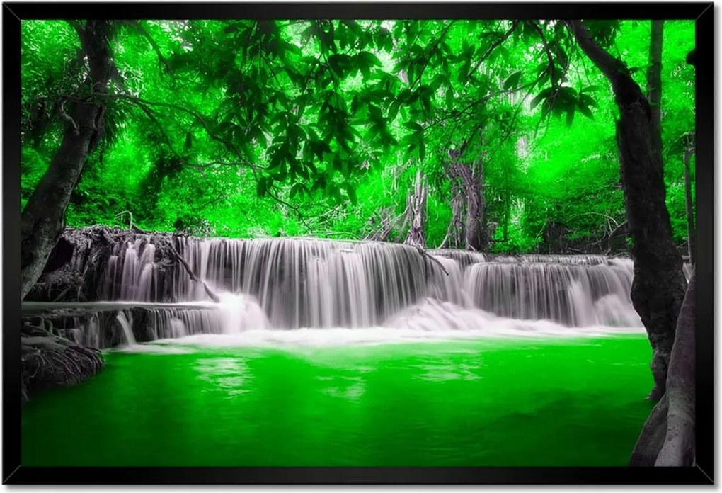 Poszterek keretben 60x40 Zöld vízesés Kaszkád