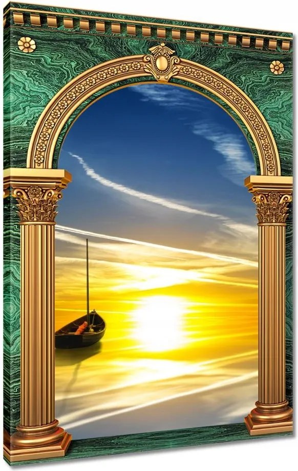 Vászonkép 80x120 Magányos hajó Nyugat