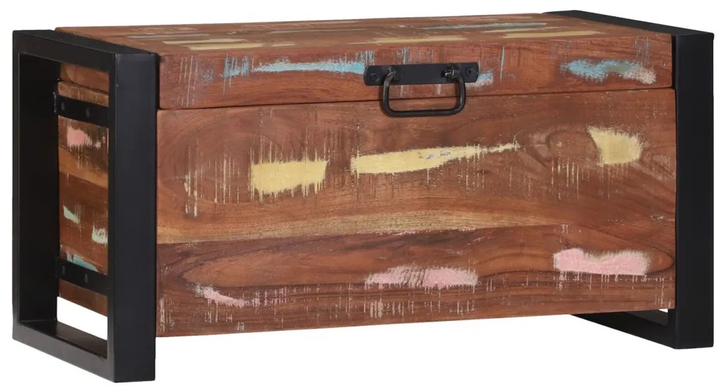 Tároló ládák 60x30x30cm Tömör újrahasznosított fa és fém
