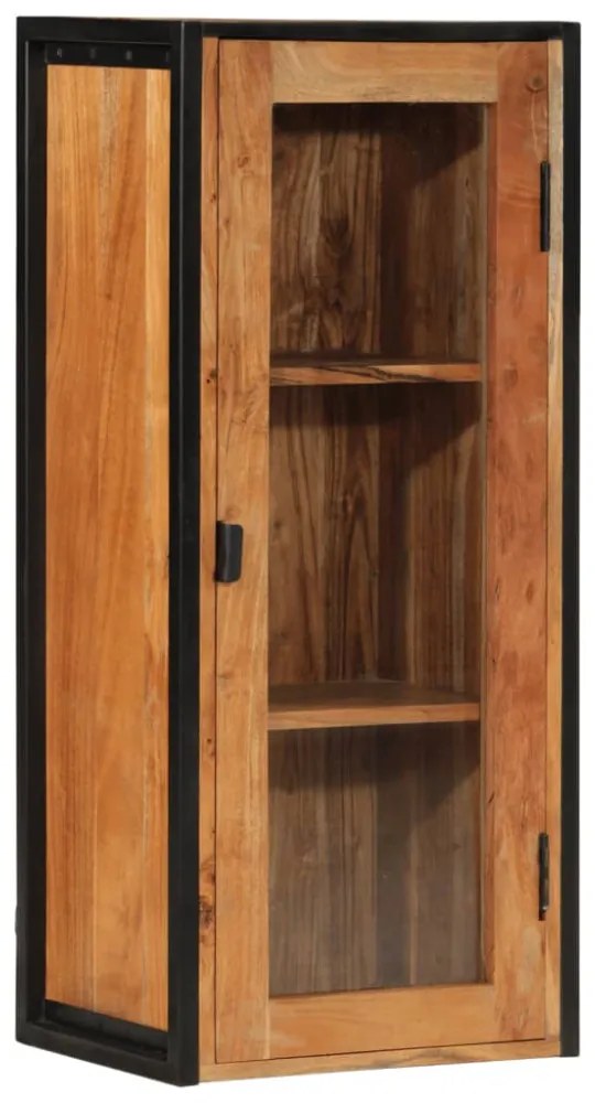 tömör akácfa és vas fürdőszobai fali szekrény 40 x 30 x 90 cm