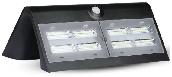 LED Napelemes fali lámpa érzékelővel LED/7W/3,7V 4000K IP65 fekete