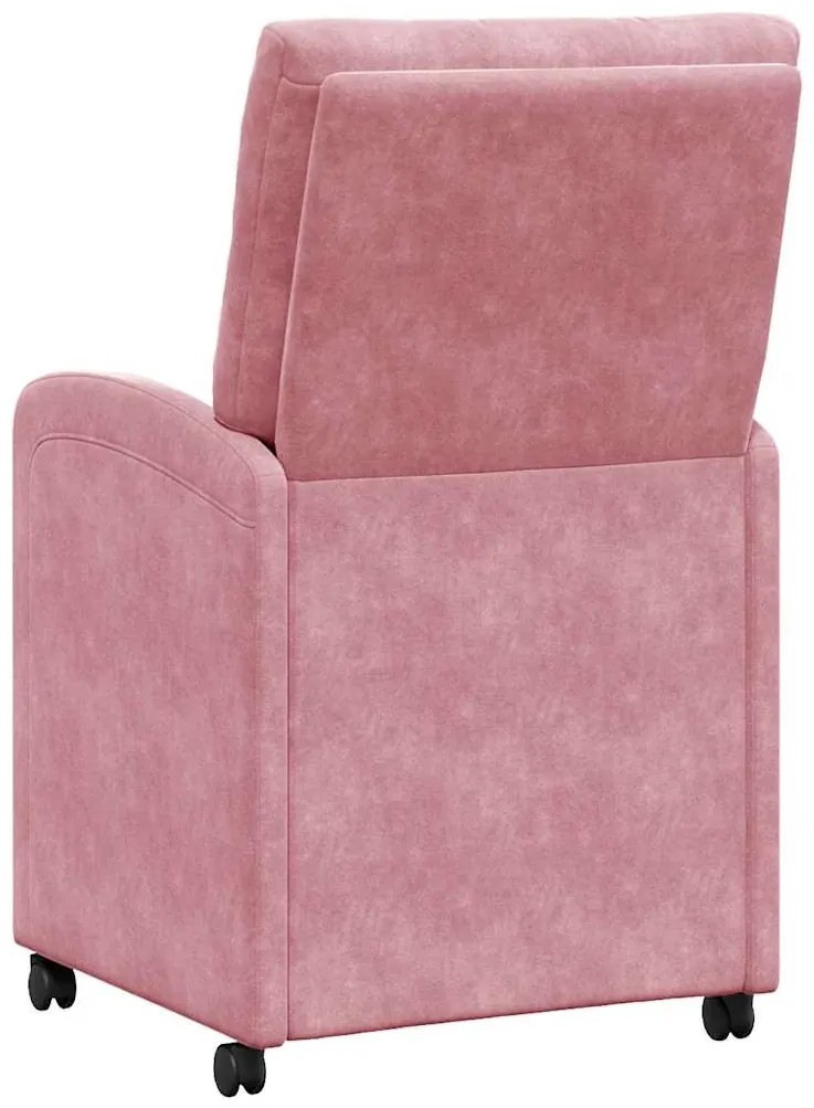 Kerekes Étkező Székek 2 pcs Rózsaszín 58 x 67 x 97 cm Bársony