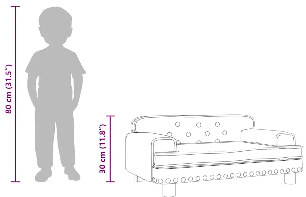 kávészínű műbőrkanapé 70 x 45 x 30 cm