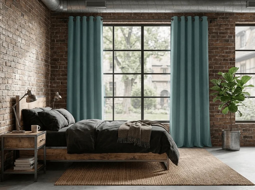 Sötétítő DREAM VELVET függöny 140x270 cm, kékeszöld Felfüggesztés: Hullámos sínszalag