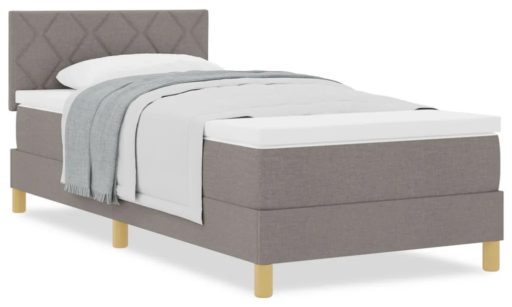 Boxspring ágy matraccal, topszínű, 90x200 cm, szövet