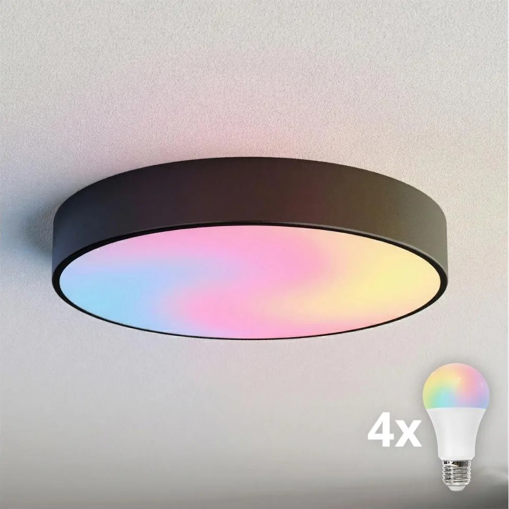 BRILAGI - LED RGBW dimmelhető mennyezeti lámpa CLARE 4xE27/12W/230V fekete