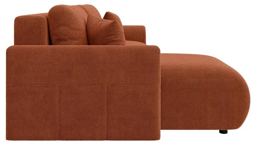 Téglavörös kinyitható sarokkanapé (variálható) Lorine – Ropez
