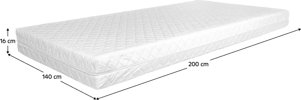 Matrac, habszivacs, 16 cm, 140x200 cm, MONTINY NEW