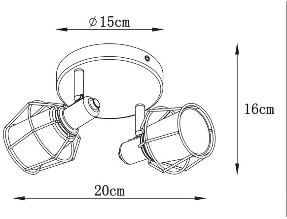 Lucide 77977/12/30 - Spotlámpa NILA 2xE14/25W/230V