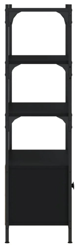 3 szintes fekete szerelt fa könyvespolc 70 x 30 x 109,5 cm