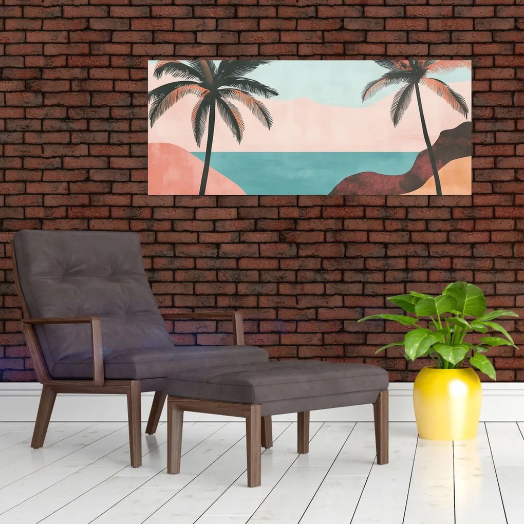 Kép - Pálmafák a tengernél (120x50 cm)