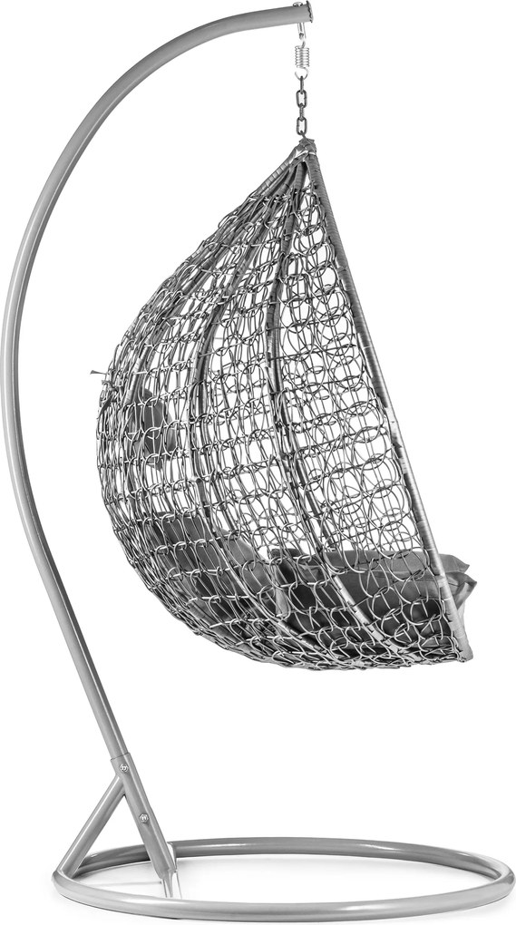 Szürke függőszék KOKON állvánnyal, szürke párna