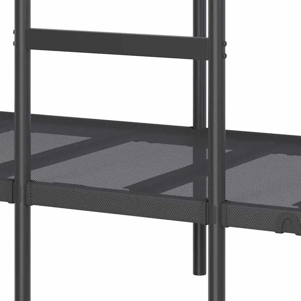 fekete acél emeletes ágy matrac nélkül 90 x 190 cm