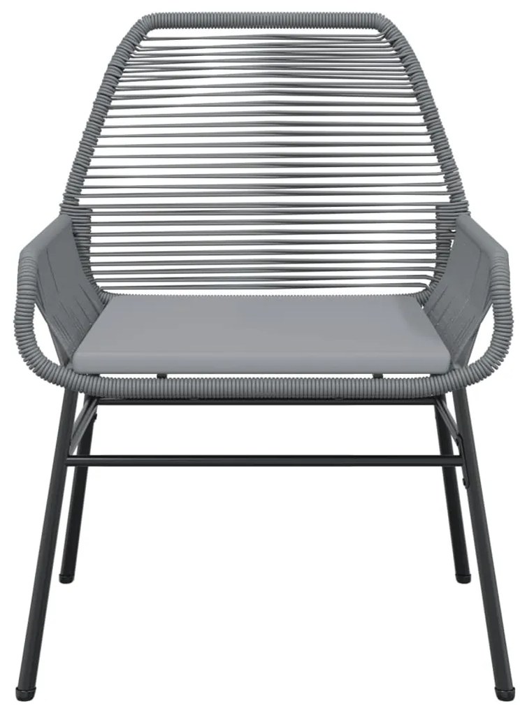 2 db szürke polyrattan kerti szék párnákkal