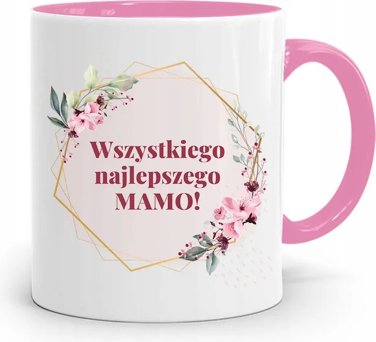 Rózsaszín Bögre Ajándék Anyukáknak, fényképes nyomattal