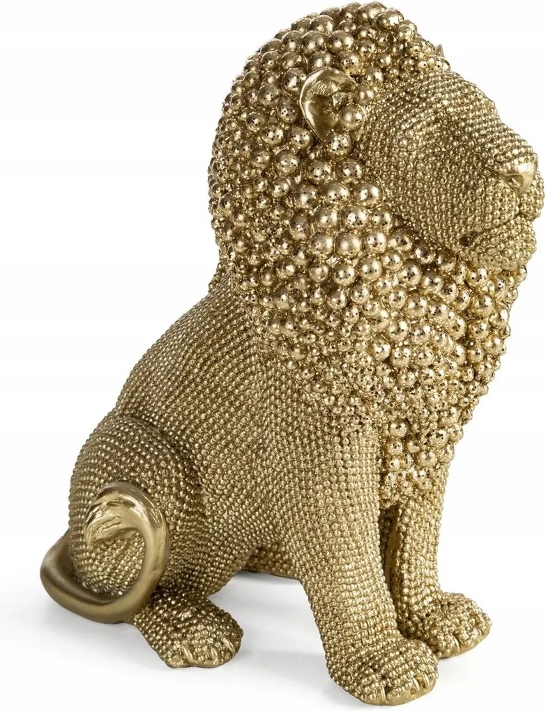 Poliészter műgyanta figura Oroszlán 15 x 9 x 18 cm arany