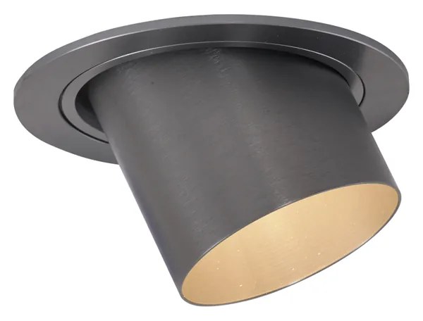 Modern beépíthető spotlámpa szett, 6 db, antracit, GU10, 50 mm, kerek, dönthető - Installa