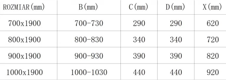 Mexen TEXAS zuhanyajtó 100 cm-es nyitásig, 880-100-000-01-00