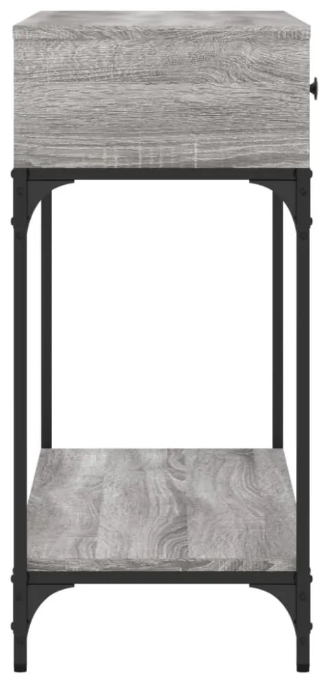 szürke sonoma színű szerelt fa konzolasztal 100 x 34,5 x 75 cm