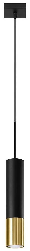 Sollux Sollux SL.0952 - Csillár zsinóron LOOPEZ 1xGU10/40W/230V fekete/arany SLX0755