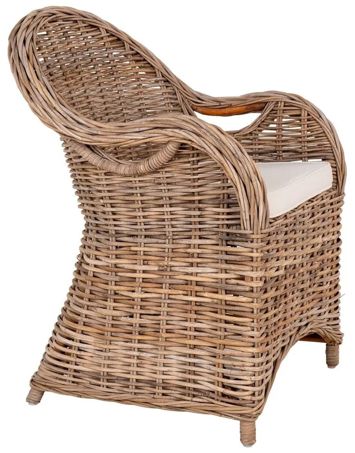 Natúr színű rattan kerti szék szett 2 db-os Larisa – House Nordic