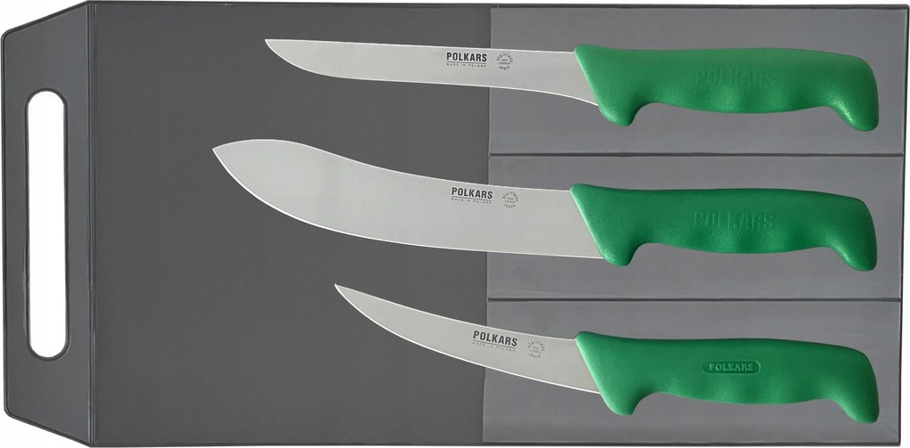 Polkars 3 késből álló készlet (13, 07, 17 modellek) zöld