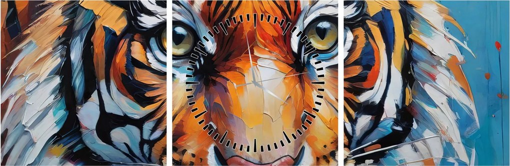 Kép - Tigris látképe, festmény (órával) (90x30 cm)