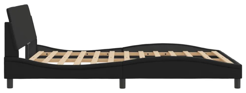 fekete műbőr ágykeret Dover 140x200 cm