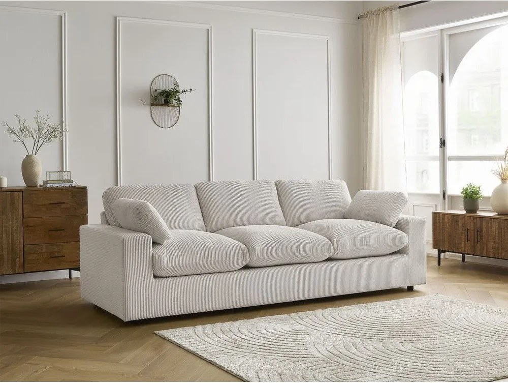 Bézs kordbársony kanapé 250 cm Belair – Bobochic Paris