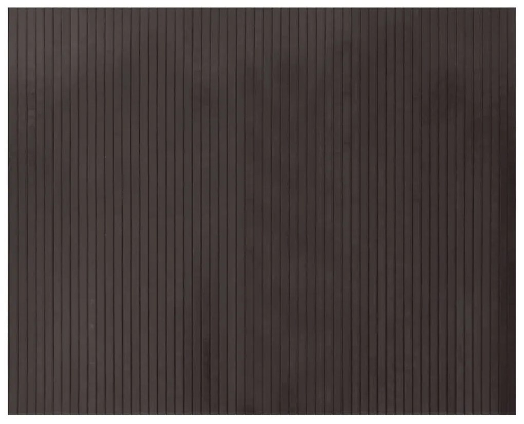 négyszögletű sötétbarna bambusz szőnyeg 80 x 100 cm