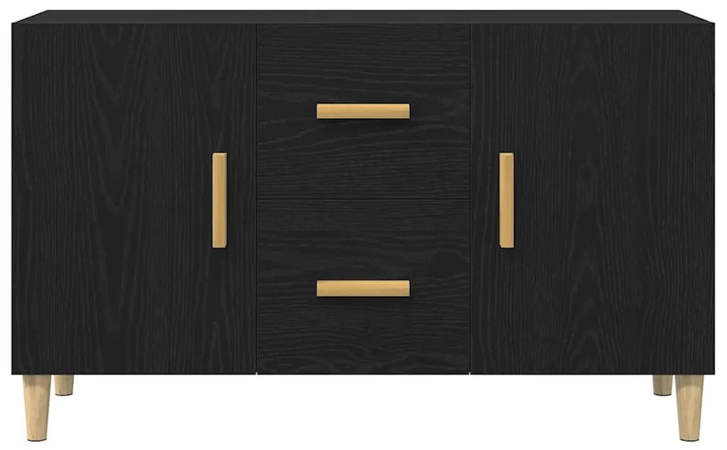 fekete tölgy szerelt fa tálalószekrény 100 x 36 x 60 cm