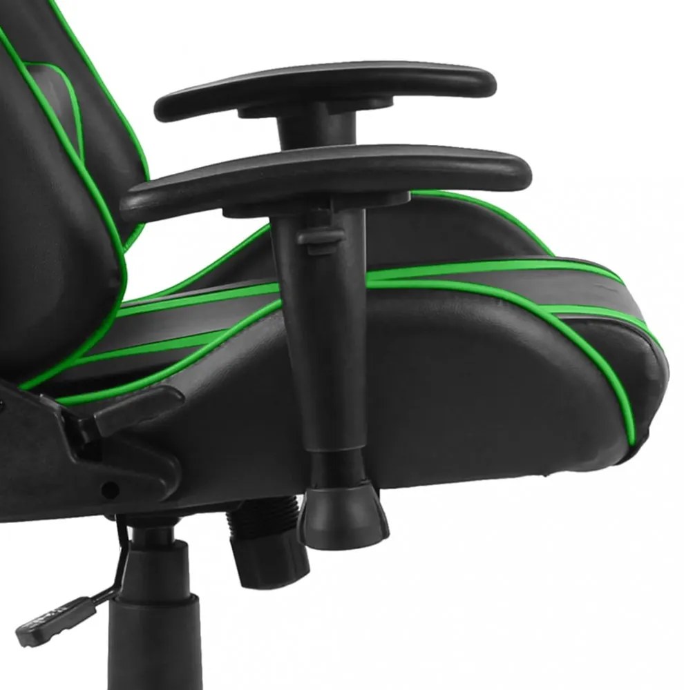 zöld PVC forgó gamer szék