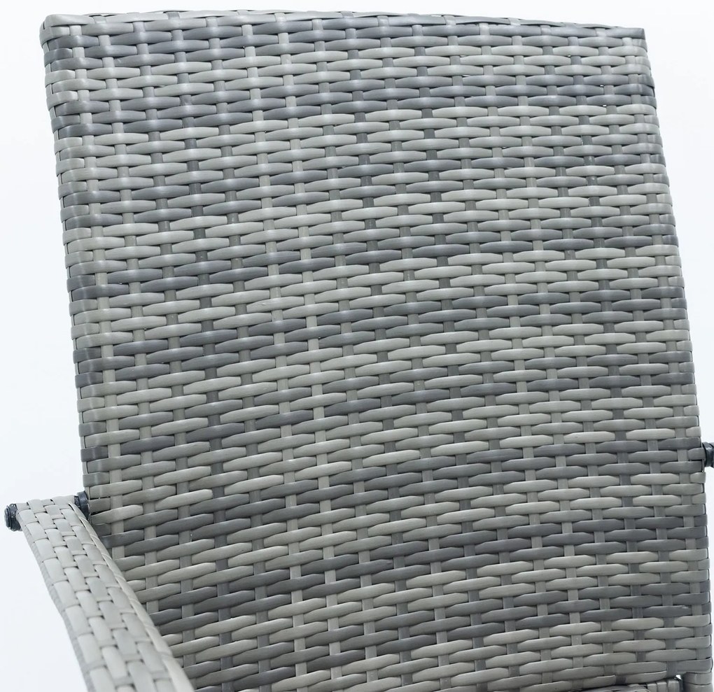 Juskys Yoro rattan székek 4 darabos - melírozott szürke