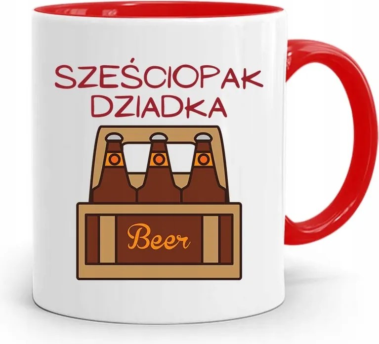 Piros Bögre Nagypapa Napjára Hatos Nagypapa Csomag fényképes nyomattal