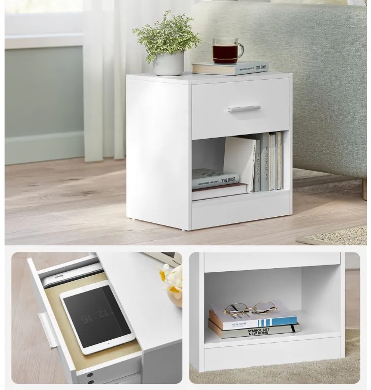 Éjjeliszekrények NOVERA szett 2 db 39x28 cm, fehér