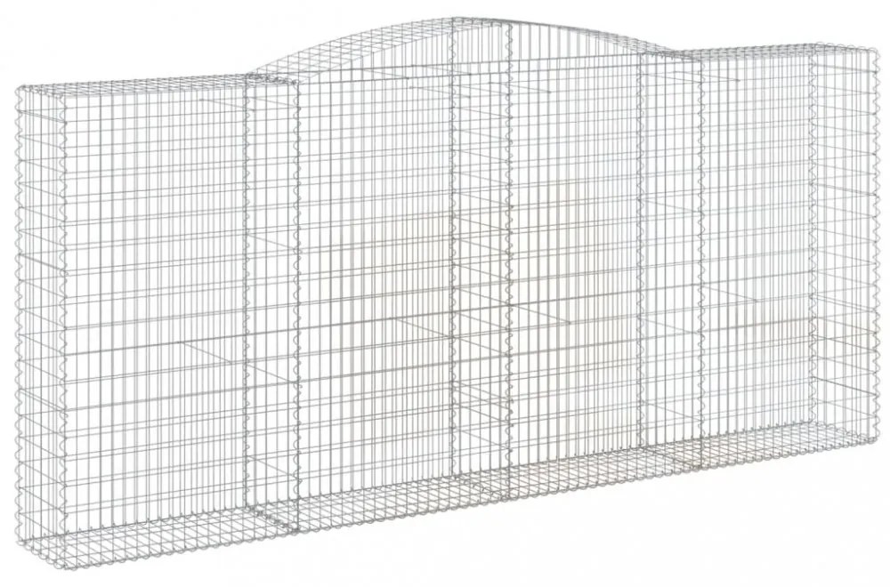 vidaXL 3 db íves horganyzott vas gabion kosár 400x50x180/200 cm