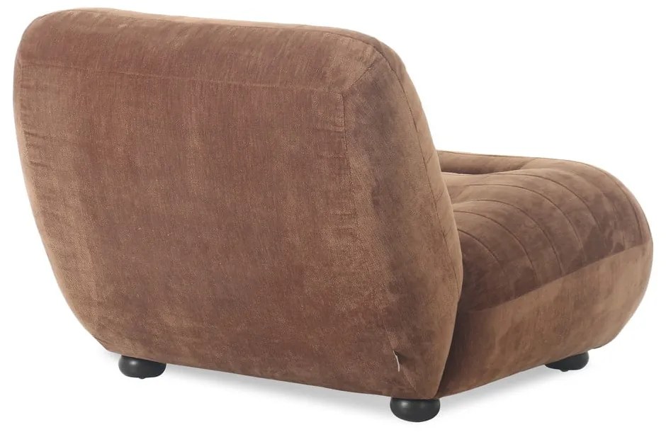 Barna bársony fotel Wyatt – Dutchbone