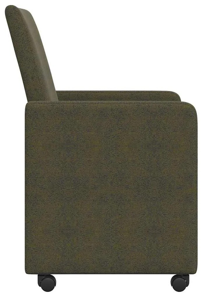 vidaXL Kerekes Étkező Székek 2 pcs Katonai zöld 57 x 66 x 94 cm