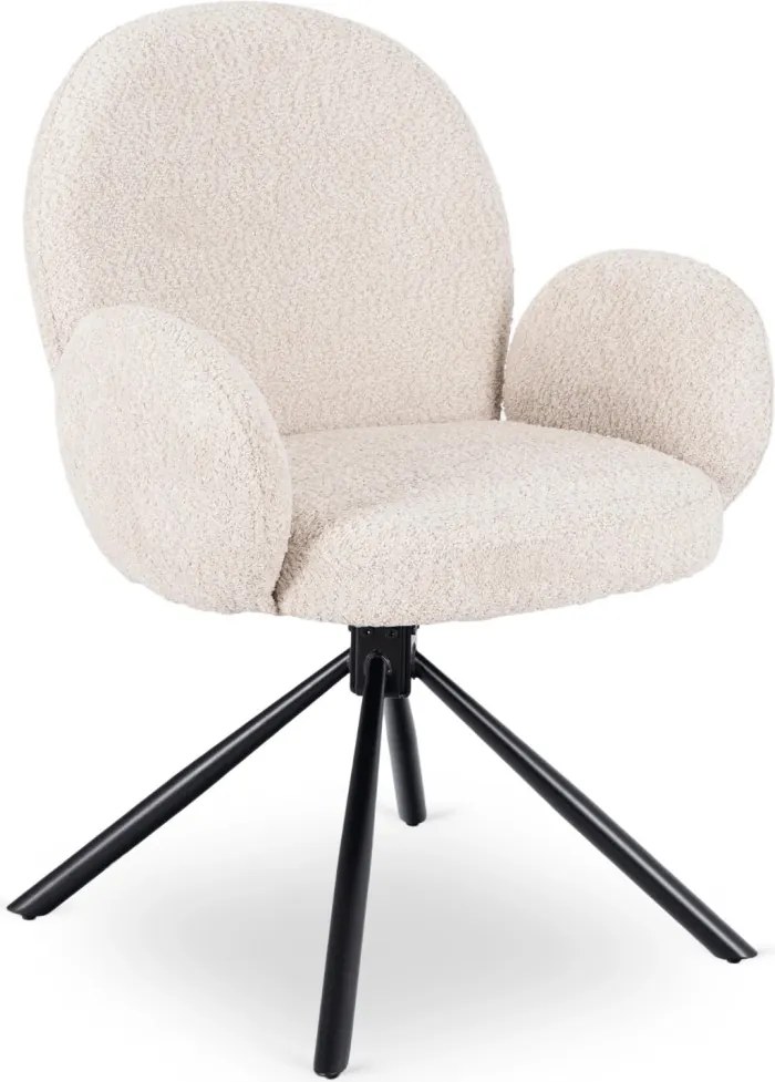 Forgószék bézs bouclé kárpittal – MUSSO