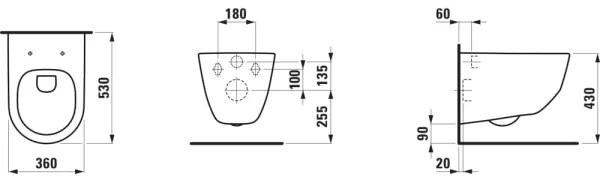 LAUFEN H8209660000001 - Fali WC PRO kerámia/fehér