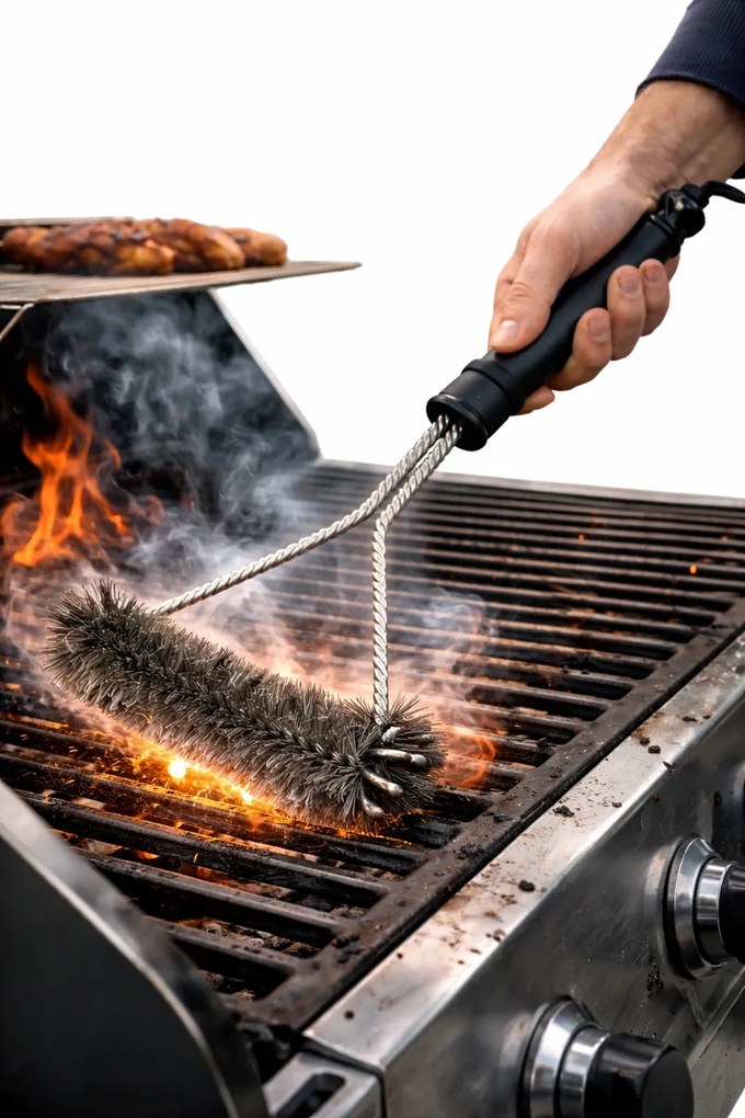 Grillrács tisztító kefe, Drótkefe grillezéshez