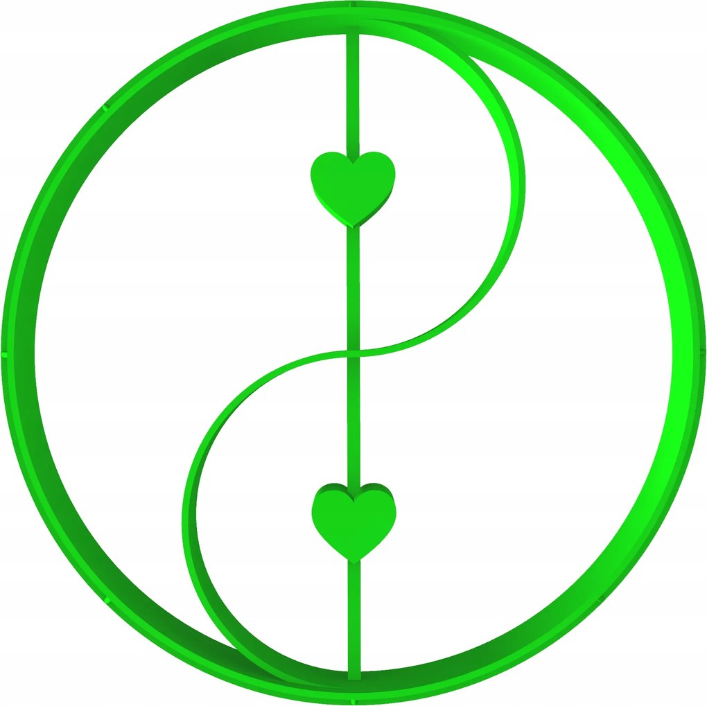 Prémium Mézeskalács lyukasztó keksz Valentin Nap szív Yin Yang 8cm